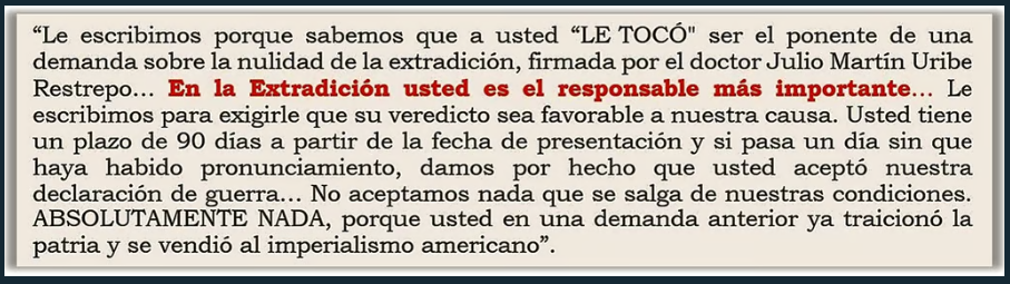 Los narcotraficantes querían impedir la extradición